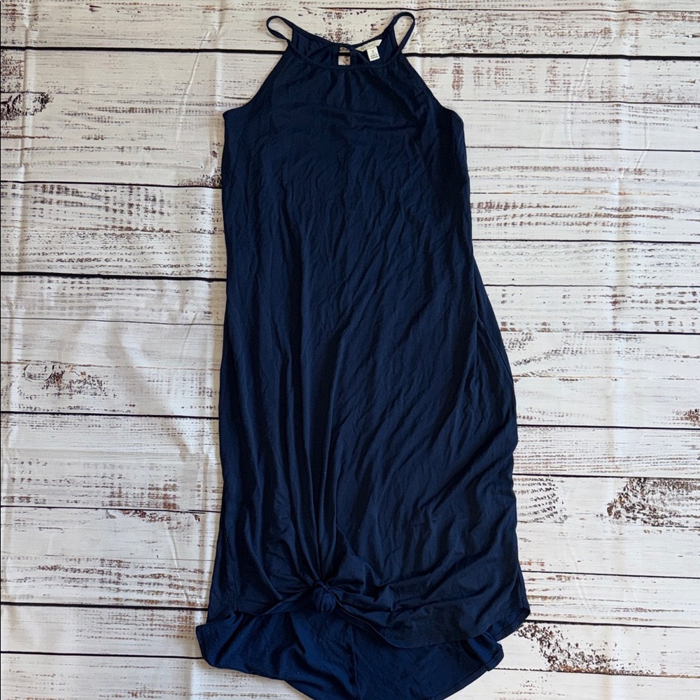Navy Blue Sleeveless Maxi Dress